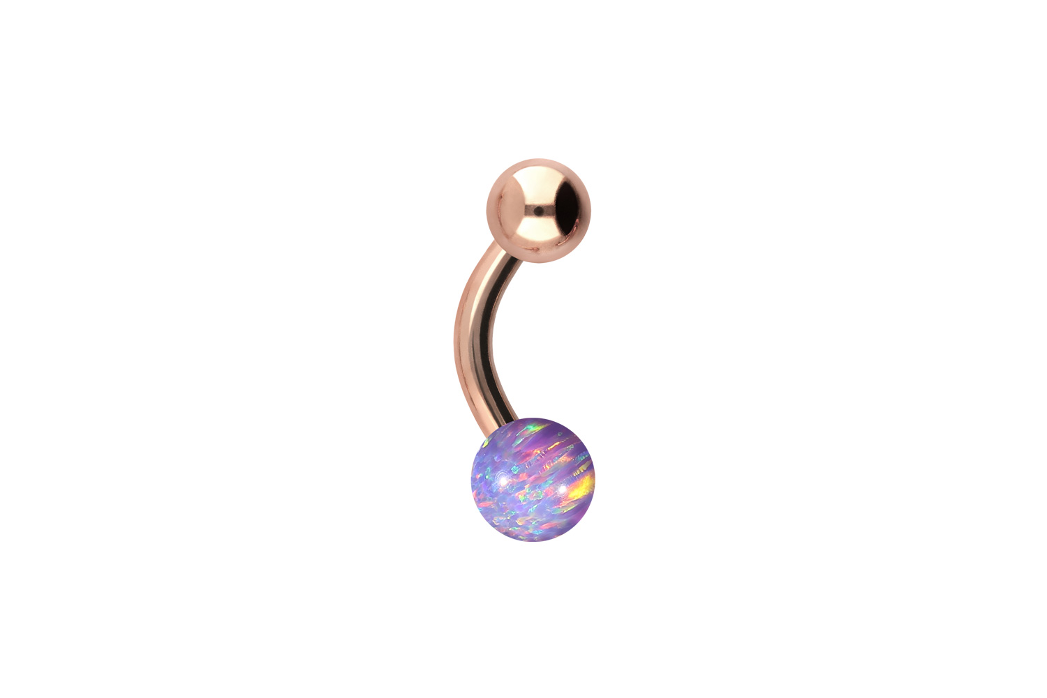 Chirurgenstahl Mini Bananabell Piercing SYNTHETISCHER OPAL + CHIRURGENSTAHL-KUGEL